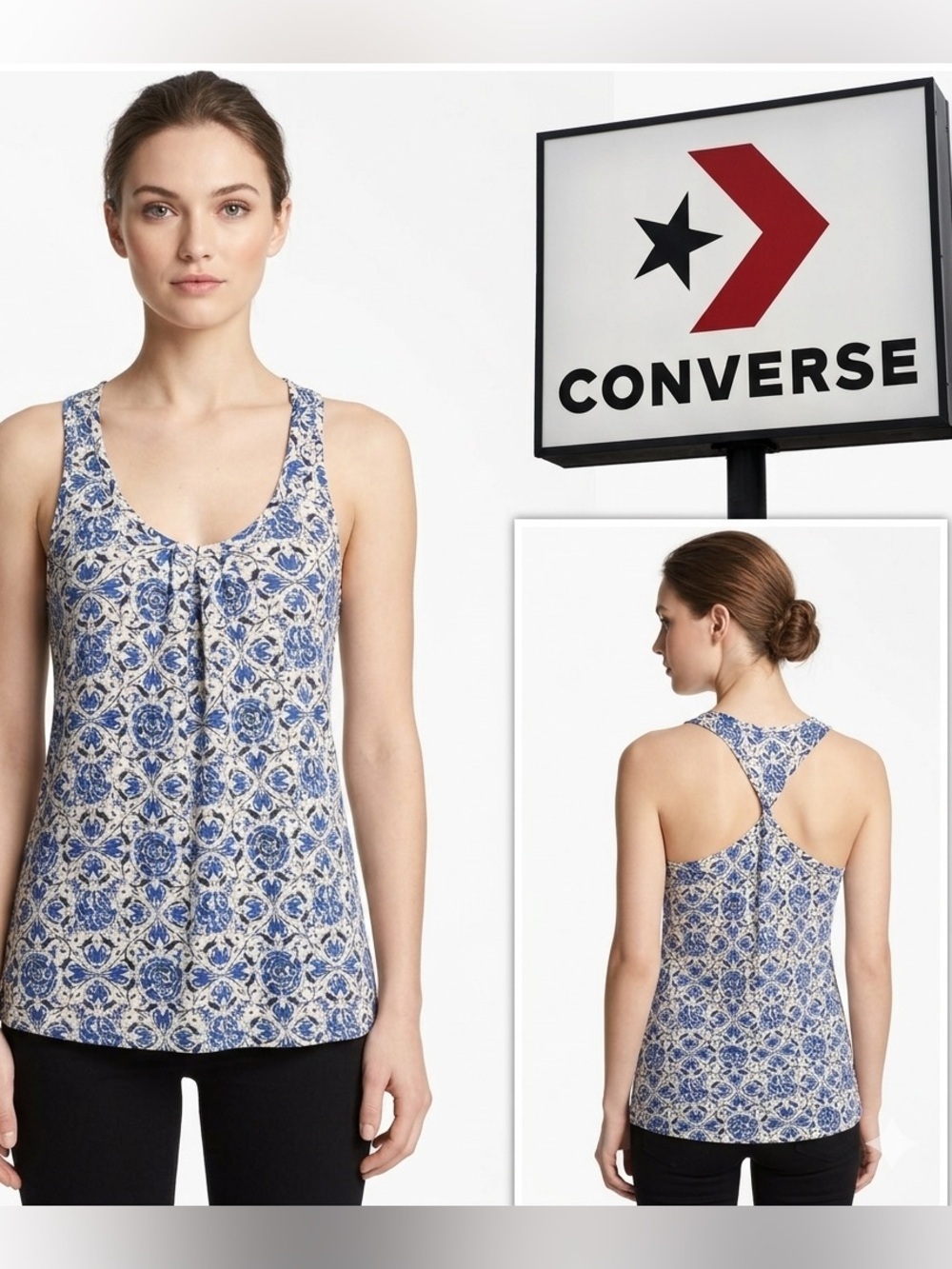 Converse Twisted Racerback Tank Top Small